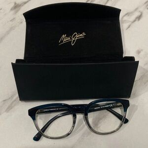 Maui Jim Blue-to-Clear Ombre Round Eyeglasses